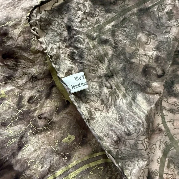 Turkish Silk Pashmina Scarf Wrap Brown Gold Shawl Elegant Soft Lightweight Gift - Picture 4 of 5